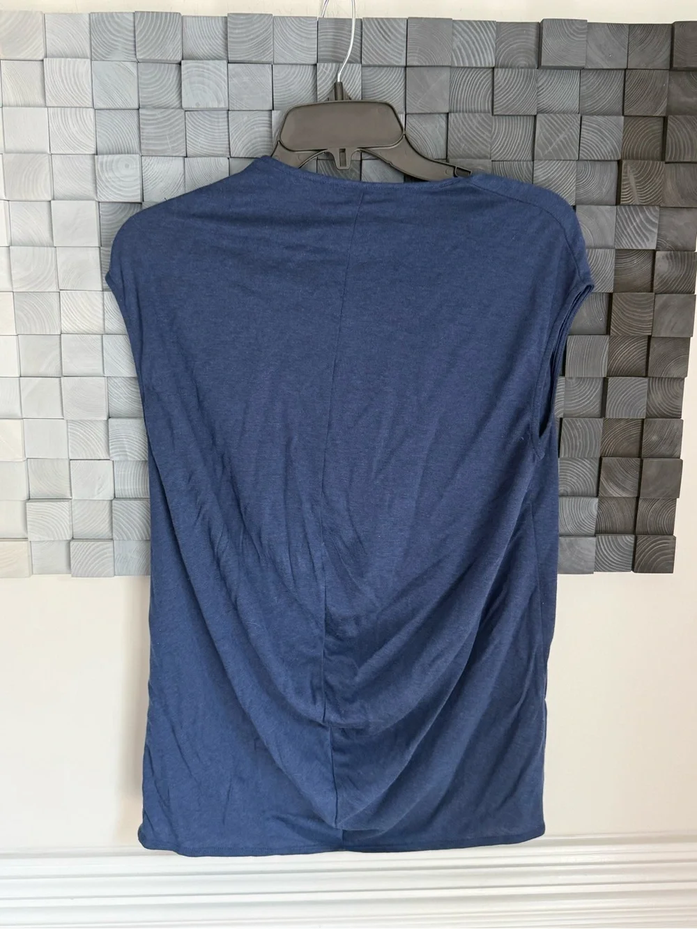 Helmut Lang Navy Blue Draped Knot Front Sleeveless Top - Picture 2 of 5